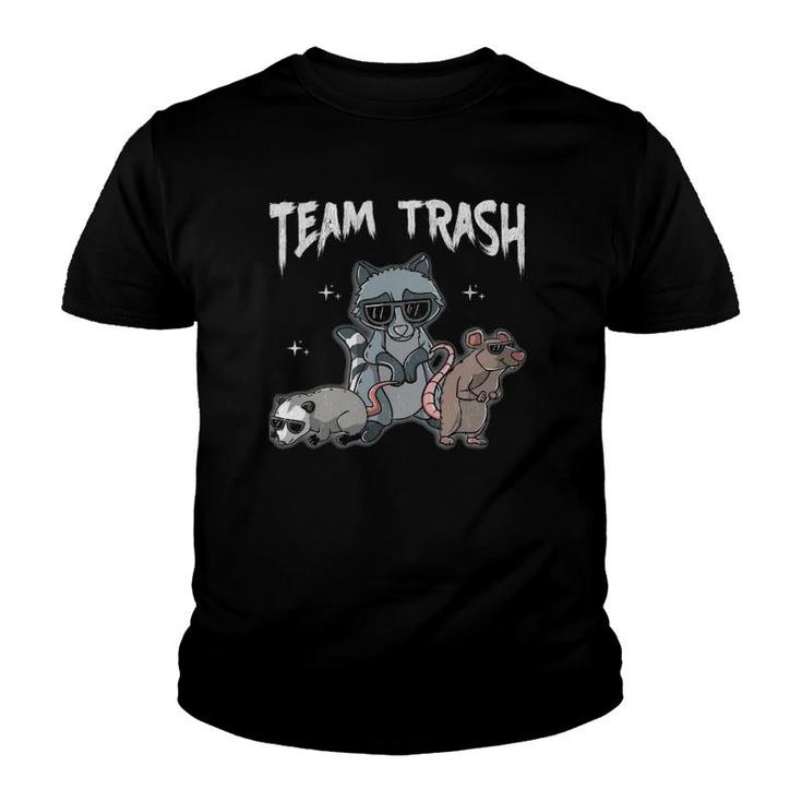 Team Trash  Animal Gang Opossum Raccoon Rat Garbage Youth T-shirt