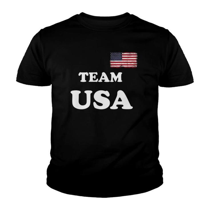 Team Usa 2021 Flag  Summer Olympics Games Vintage Tee Youth T-shirt