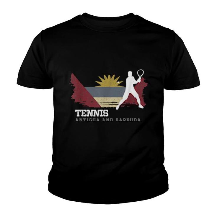 Tennis Antigua & Barbuda Flag Team Tennis Player Tennis  Youth T-shirt