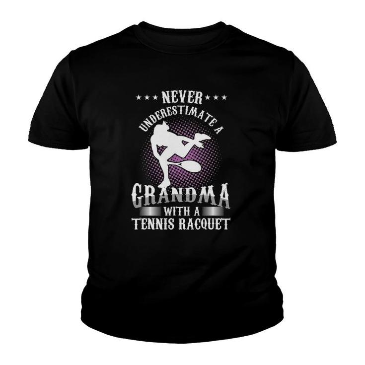 Tennis Player Grandma Grandmother Never Underestimate Youth T-shirt