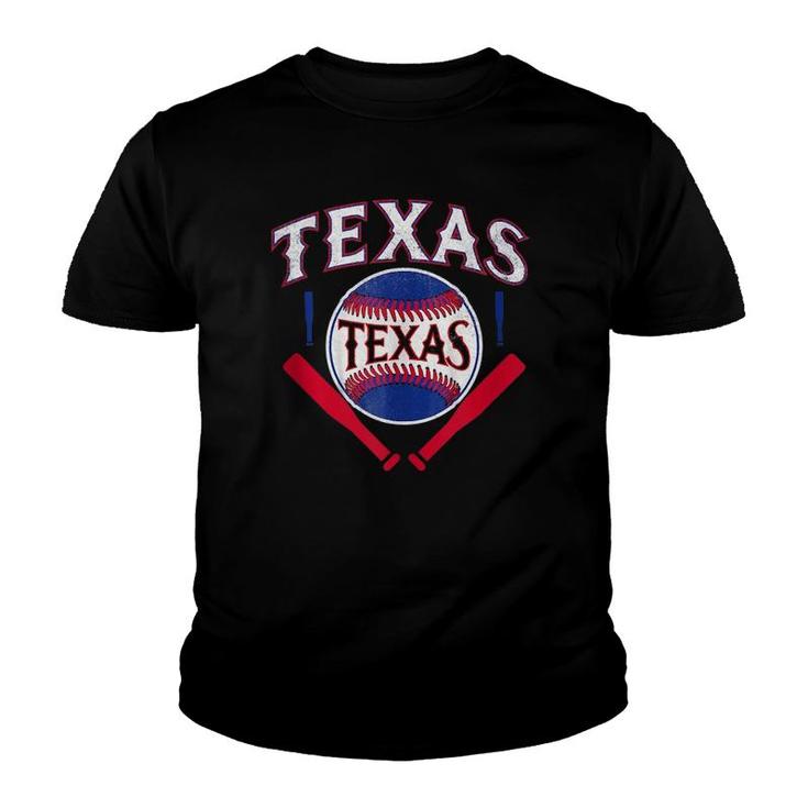 Texas Baseball Vintage Distressed Game Day Ranger Tx State  Youth T-shirt