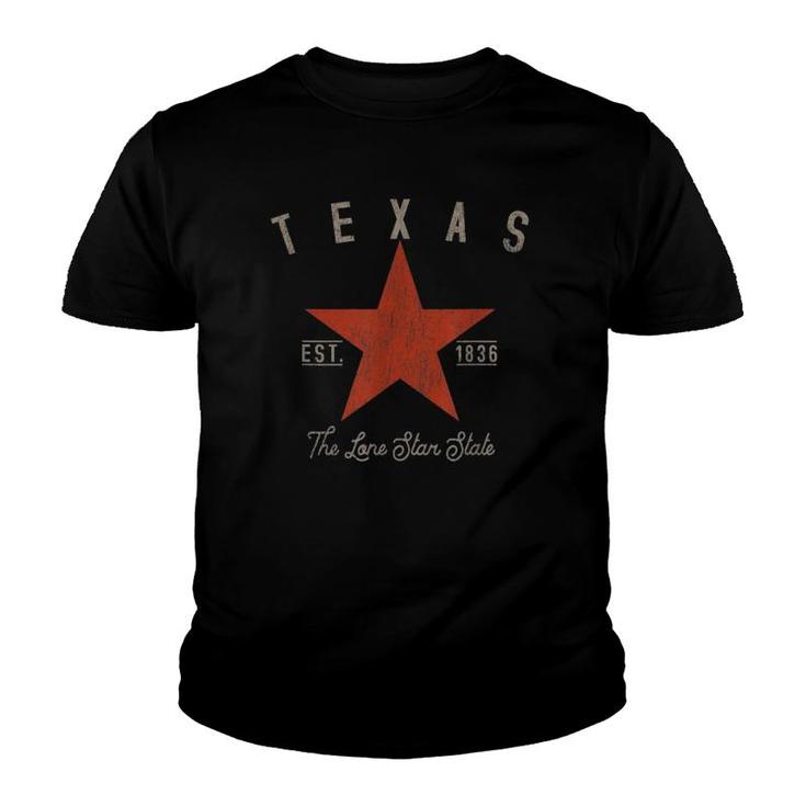 Texas The Lone Star State, Est 1836 Ver2 Youth T-shirt
