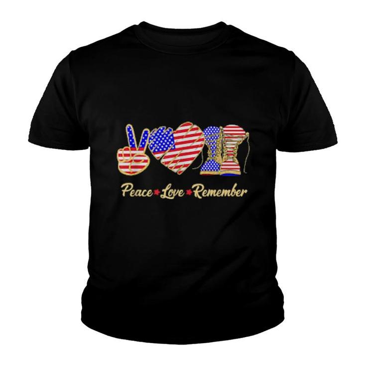 Thank You Veterans Day American Flag Heart Military Army  Youth T-shirt