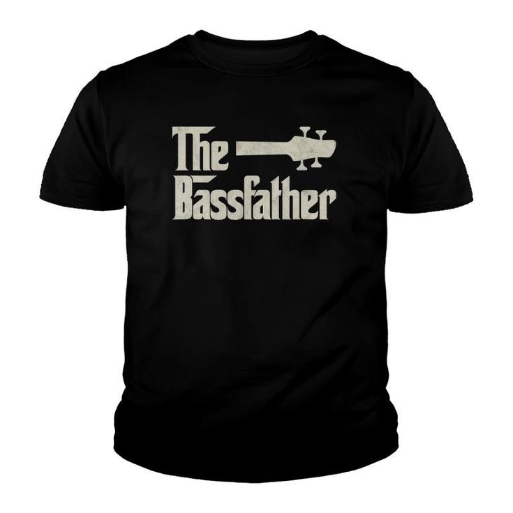 The Bassfather - Distressed Bass Player Dad Father's Day Youth T-shirt