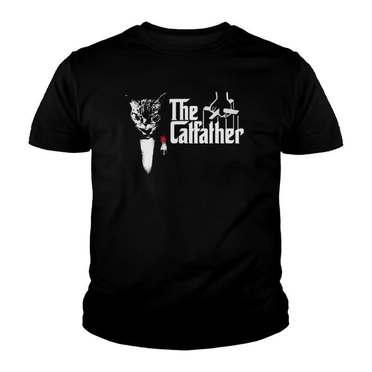 The Catfather Father Of Cats Funny Cat Dad Youth T-shirt