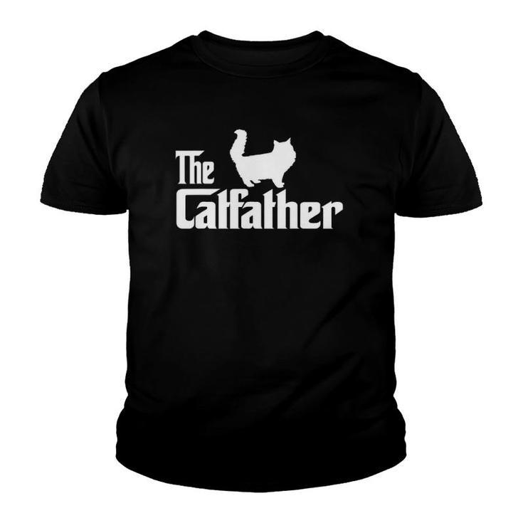 The Catfather Persian Cat Lover Funny Father Cat Dad Youth T-shirt