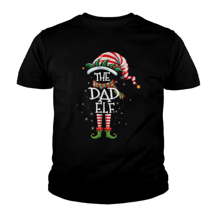 The Dad Elf Matching Family Group Christmas Party Pajama  Youth T-shirt