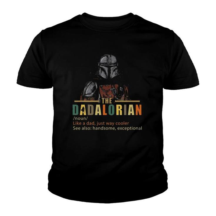 The Dadalorian Like A Dad Just Way Cooler Fitted V-Neck Youth T-shirt