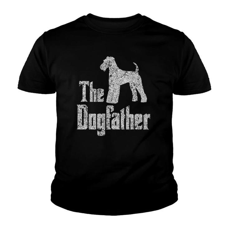 The Dogfather Airedale Terrier Silhouette Funny Dog Youth T-shirt
