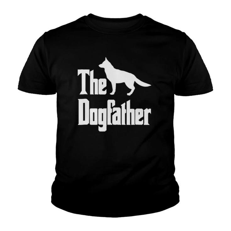 The Dogfather , German Shepherd Silhouette, Funny Dog Youth T-shirt