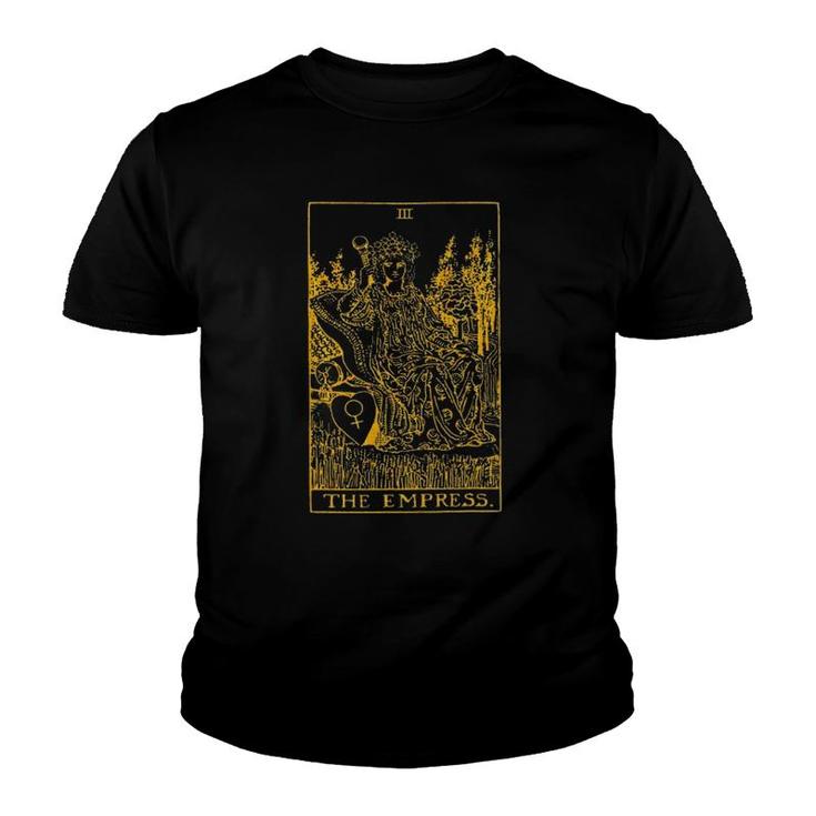 The Empress Gold Tarot Card Youth T-shirt