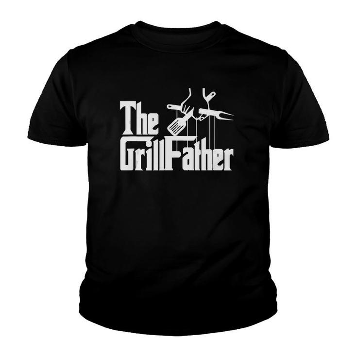 The Grillfather Funny Barbecue Grilling Bbq The Grillfather  Youth T-shirt