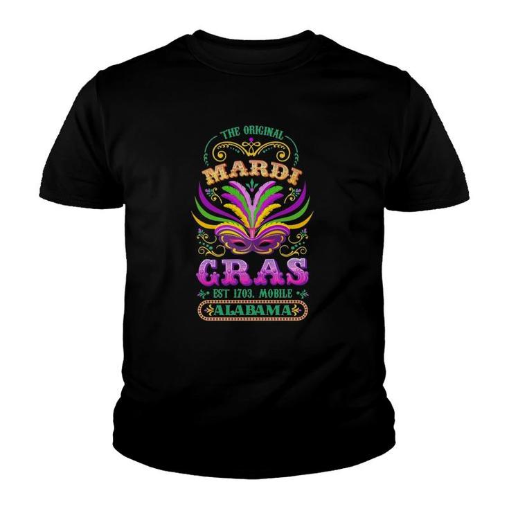 The Original Mardi Gras Mobile Alabama 1703  Youth T-shirt