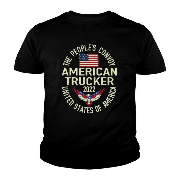 The People's Convoy 2022 America Truckers Freedom Convoy Usa Youth T-shirt