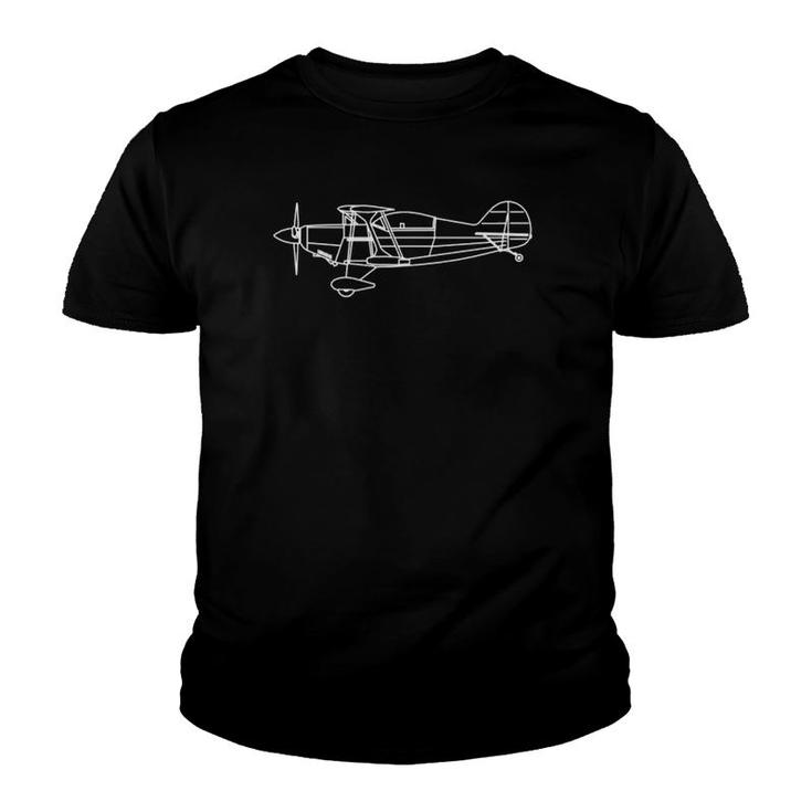 The Sport Biplane Aerobatic Airplane Front & Back Youth T-shirt