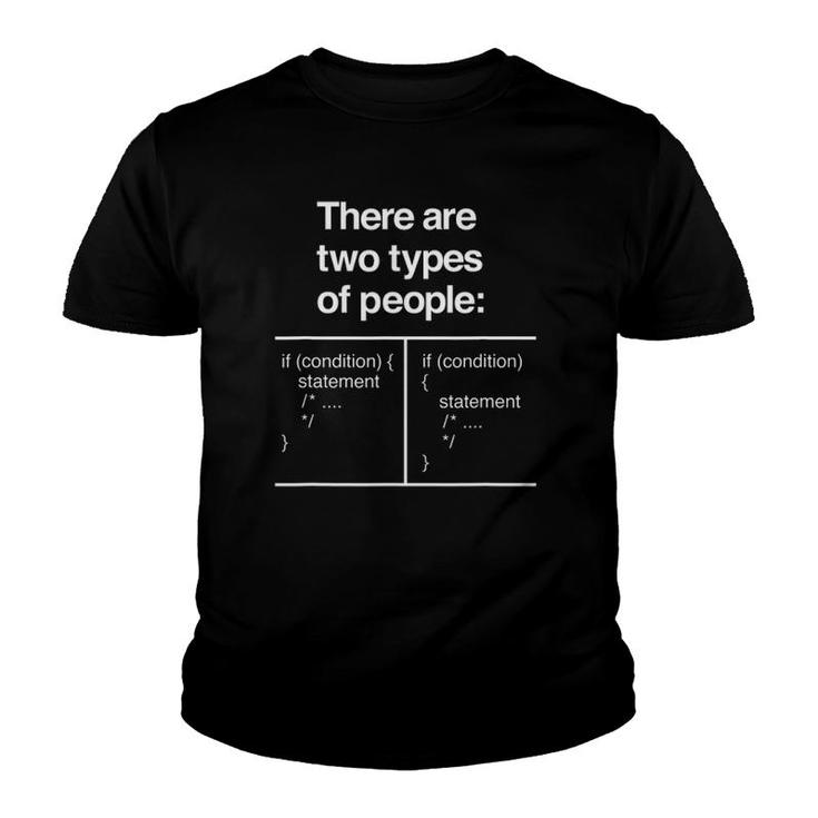 There Are Two Types Of People Funny Programmer Coder Youth T-shirt