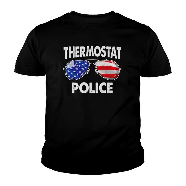Thermostat Police Usa Flag Sunglasses Father's Day Youth T-shirt