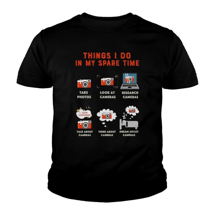 Things I Do In My Spare Time Camera Youth T-shirt
