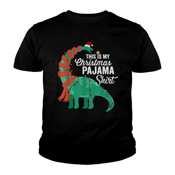 This Is My Christmas Pajama Dinosaur Brontosaurus Xmas Youth T-shirt