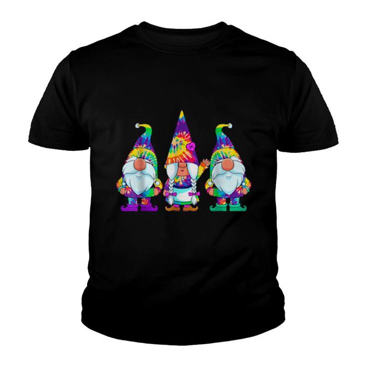 Three Hippie Gnomes Tie Dye Retro Vintage Hat Peace Gnome  Youth T-shirt