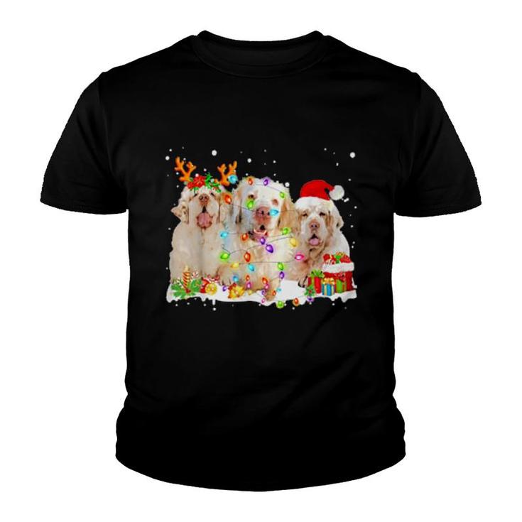 Threeclumberspanieldogsreindeer  Youth T-shirt