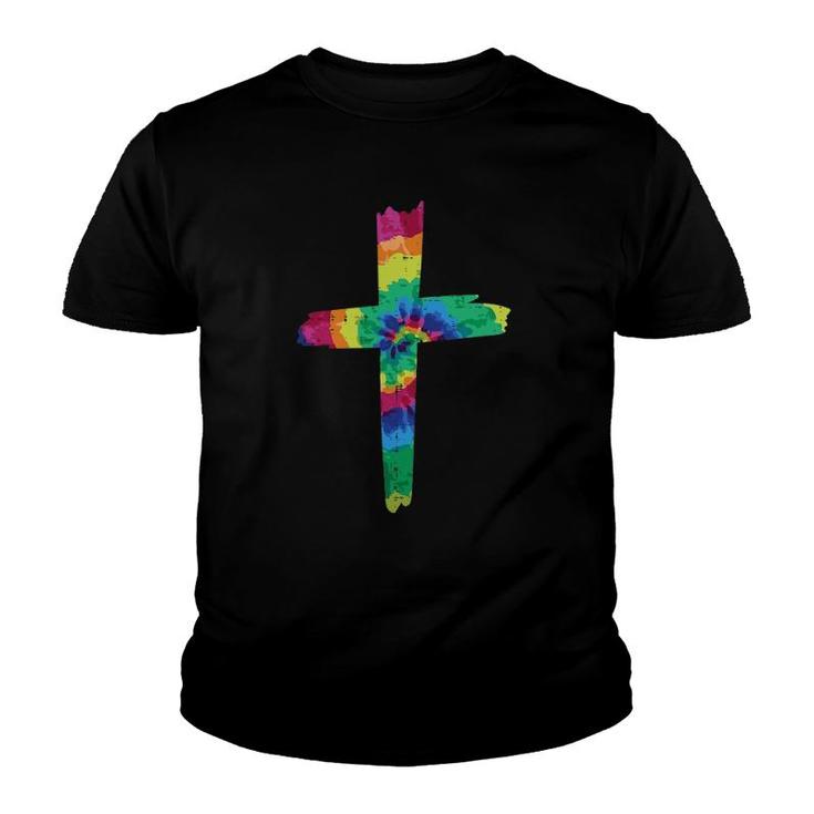 Tie Dye Cross God Jesus Faith Hippie Christian Men Women Youth T-shirt