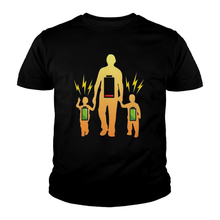 Tired Father Of Twins With Low Battery Youth T-shirt