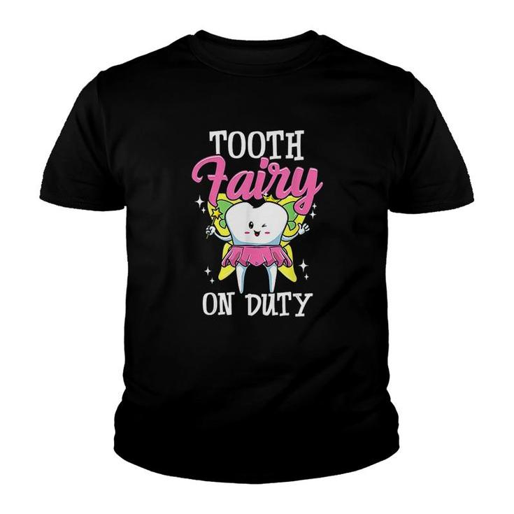 Tooth Fairy Design For Dental Assistant Dental Hygienist Youth T-shirt