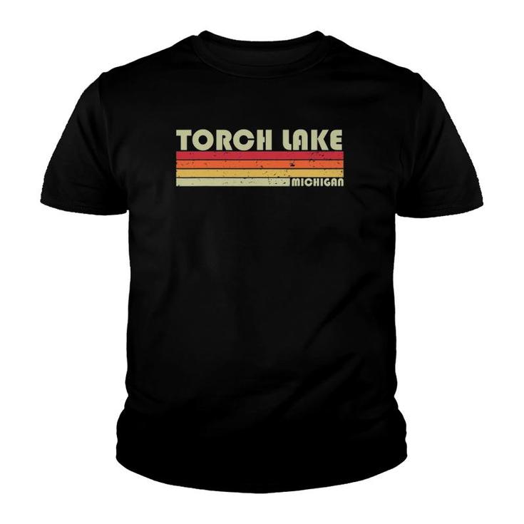 Torch Lake Michigan Funny Fishing Camping Summer Gift Youth T-shirt