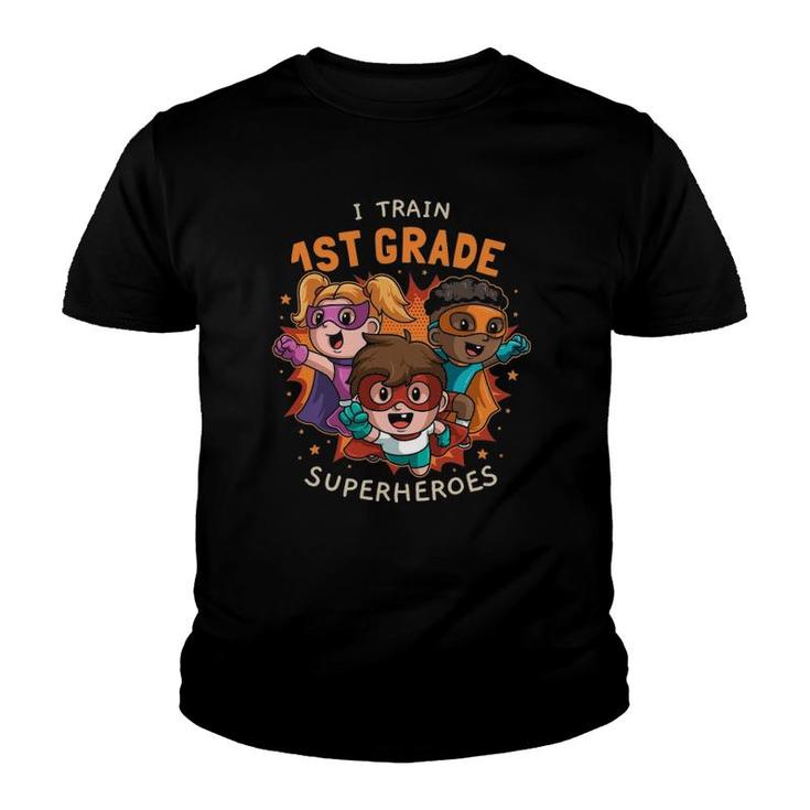 Train 1St Grade Superheroes Back To School Teacher Gift Youth T-shirt