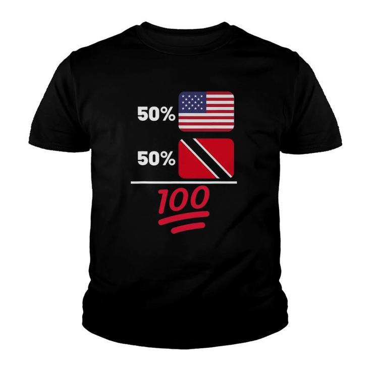 Trinidadian Plus American Mix Heritage Flag Gift Youth T-shirt