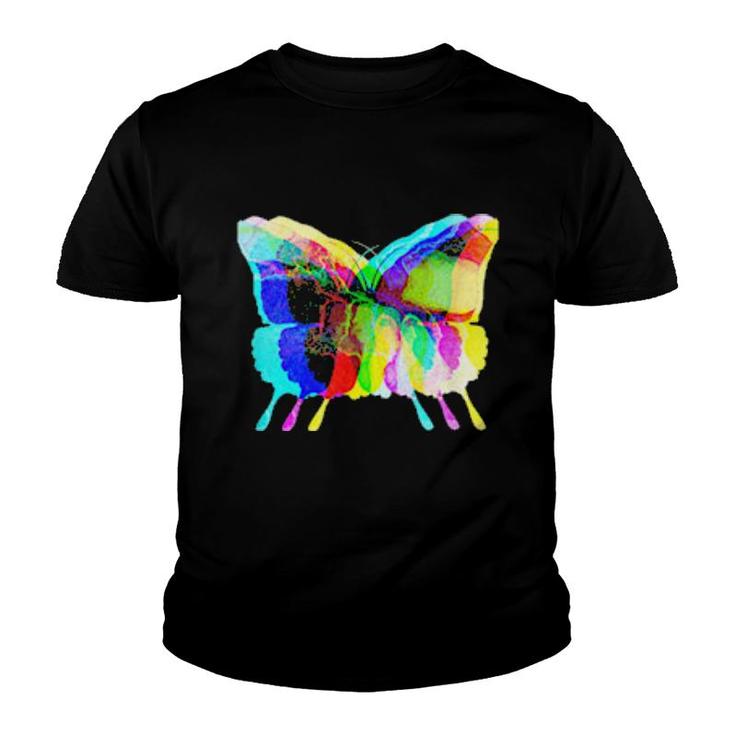 Trippy Psychedelic Rainbow Butterfly Vibe  Youth T-shirt