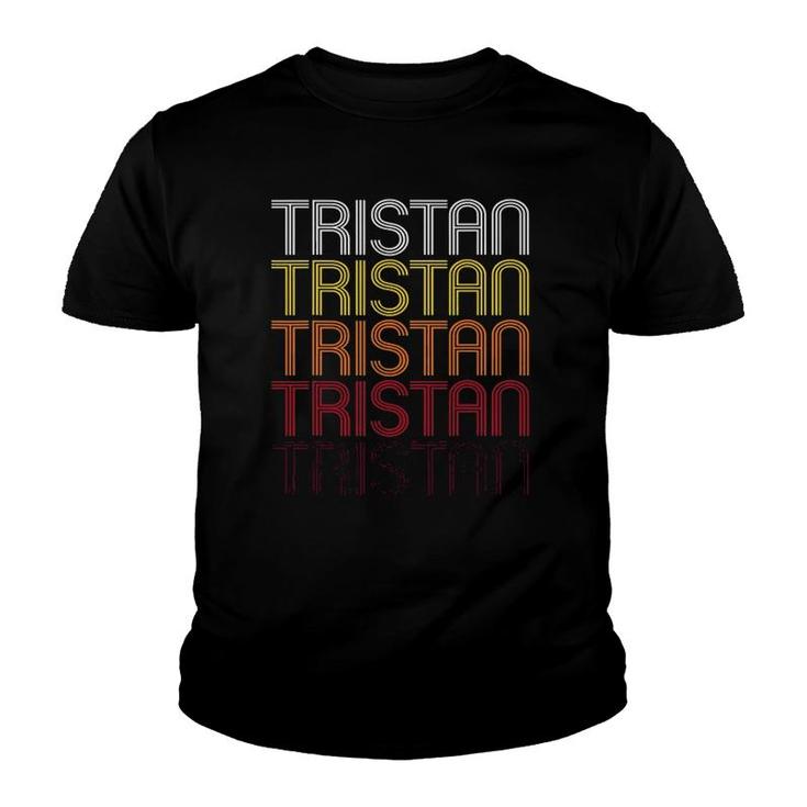 Tristan Retro Wordmark Pattern - Vintage Style Youth T-shirt