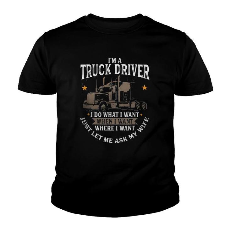 Truck Trucker Wife Big Rig96 Driver Truckin Youth T-shirt