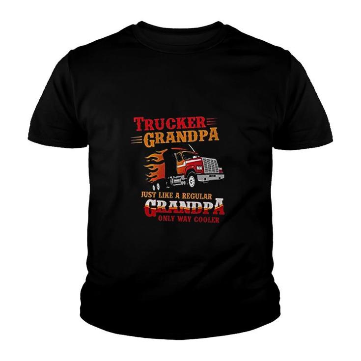 Trucker Grandpa Way Cooler Granddad Youth T-shirt