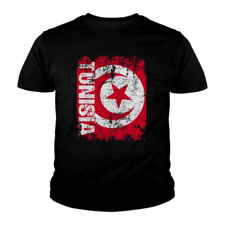Tunisia Flag Vintage Distressed Tunisia  Youth T-shirt