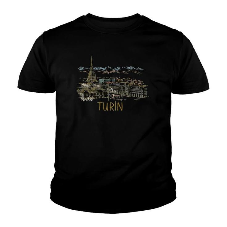 Turin Italy Unique Hand Drawn Art Gift Men Women  Youth T-shirt