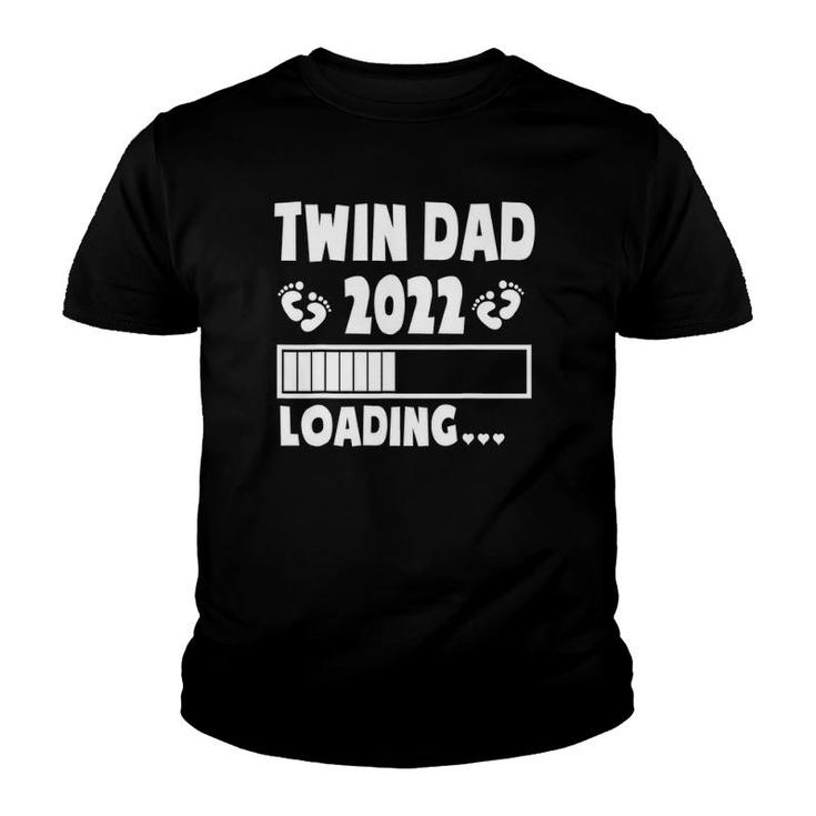 Twin Dad Of Twins 2022 Expecting Twin Dad Father's Day Cute Youth T-shirt