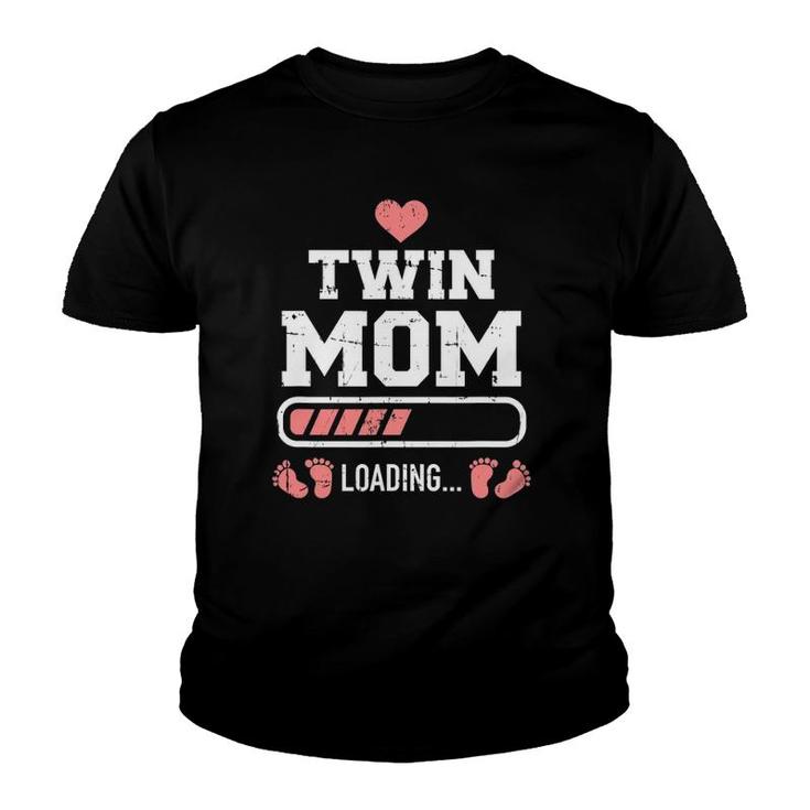 Twin Mom Loading Twin Babies Pregnancy Announcement Youth T-shirt