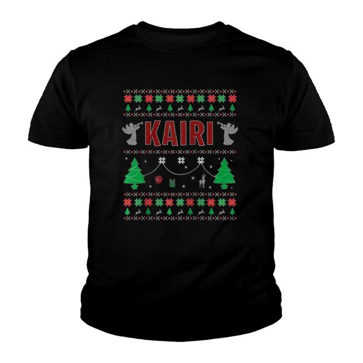 Ugly Christmas Themed Personalized Gift For Kairi Raglan Baseball Tee Youth T-shirt