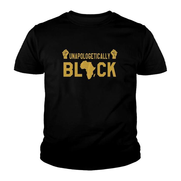 Unapologetically Black African American Pride Fist Youth T-shirt
