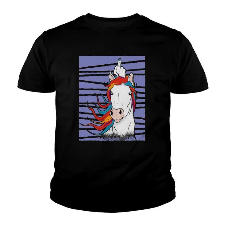 Unicorn Middle Finger Gift Youth T-shirt