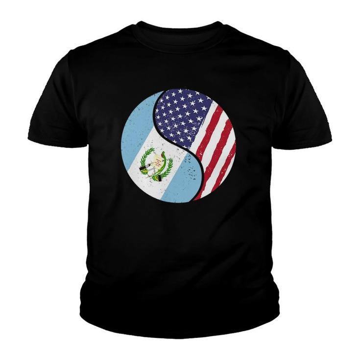 United States Yin And Yang - Us Flag Guatemala Youth T-shirt