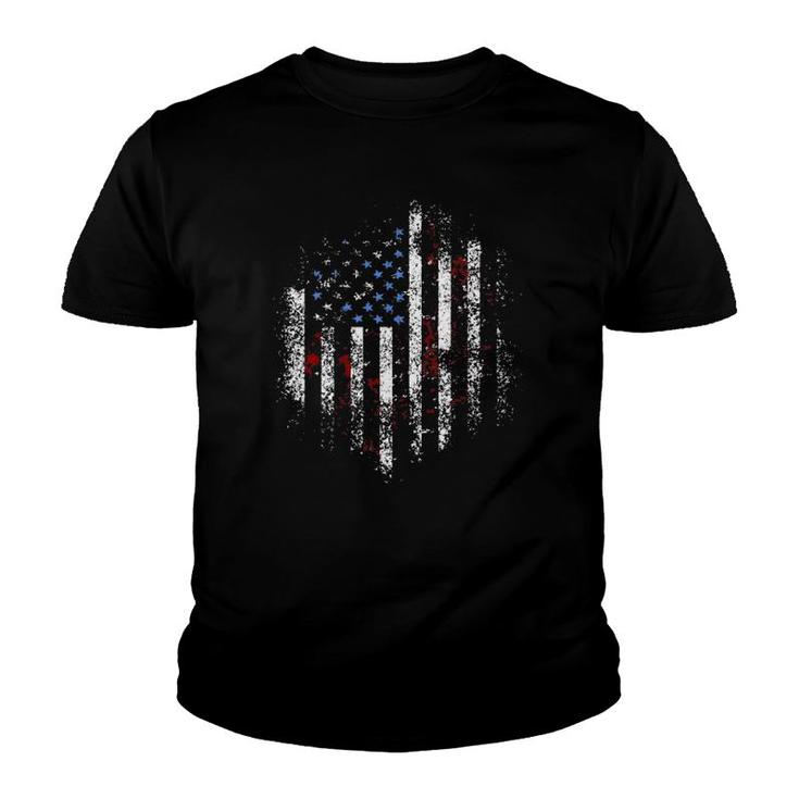 Usa 4Th Of July Blue Red & White American Flag Youth T-shirt