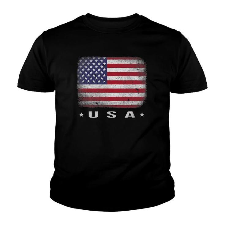 Usa American Flag 4Th July Fourth Red White Blue Star Stripe Youth T-shirt