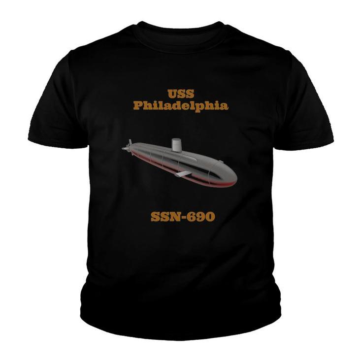 Uss Philadelphia Ssn-690 Navy Sailor Veteran Gift Youth T-shirt
