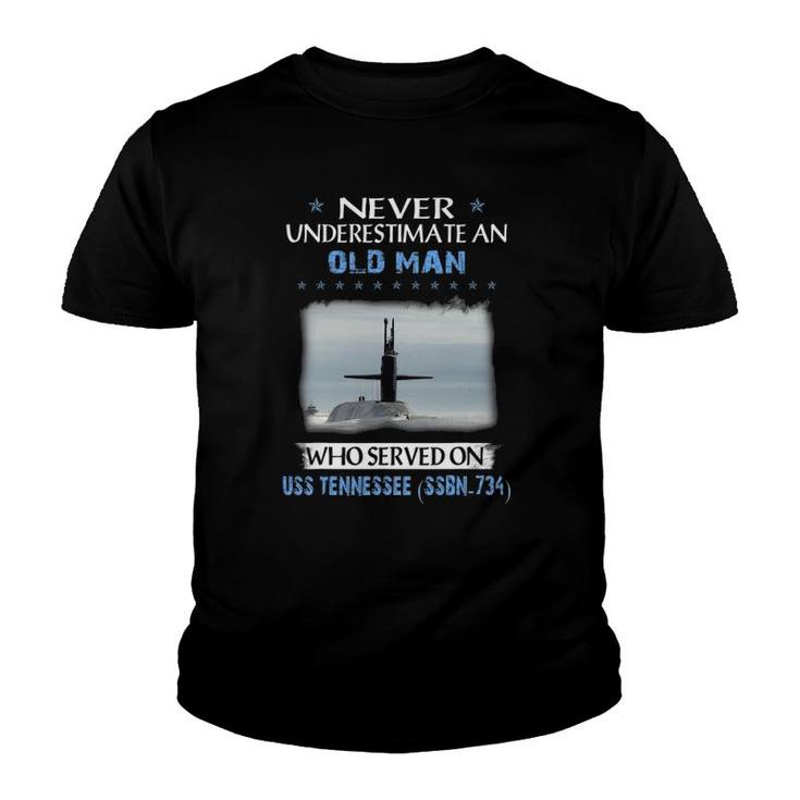 Uss Tennessee Ssbn-734 Submarine Veterans Day Father Day Youth T-shirt