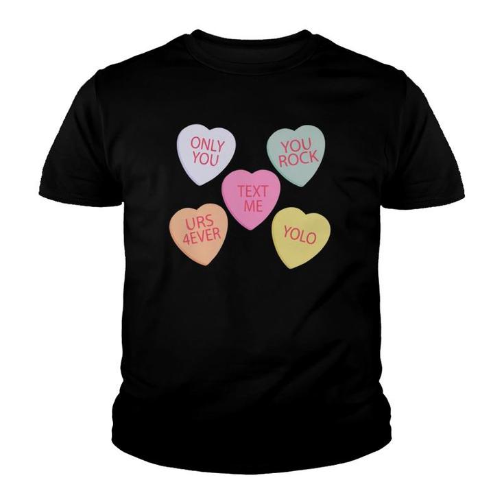 Valentine's Day Conversation Hearts Funny Valentine's Day Youth T-shirt