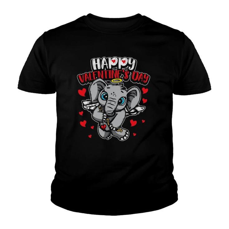 Valentine's Elephant Sweet Cupid Animals Youth T-shirt
