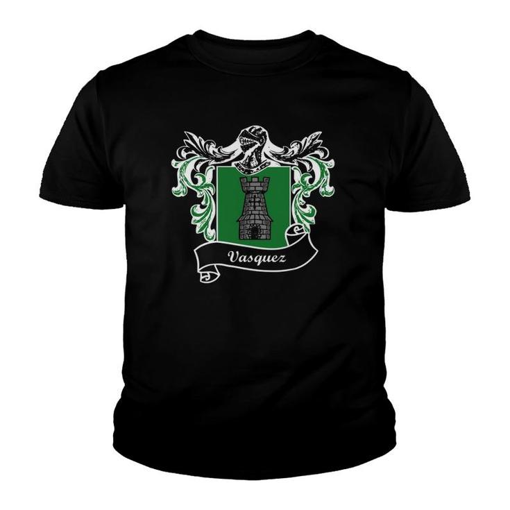 Vasquez Coat Of Arms Surname Last Name Family Crest  Youth T-shirt